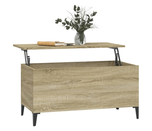 Mesa de centro madera contrachapada roble Sonoma 90x44,5x45 cm