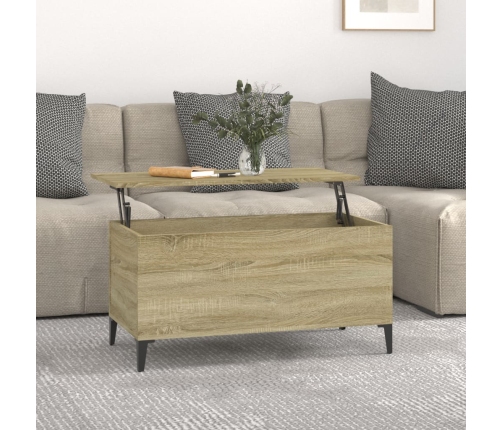 Mesa de centro madera contrachapada roble Sonoma 90x44,5x45 cm