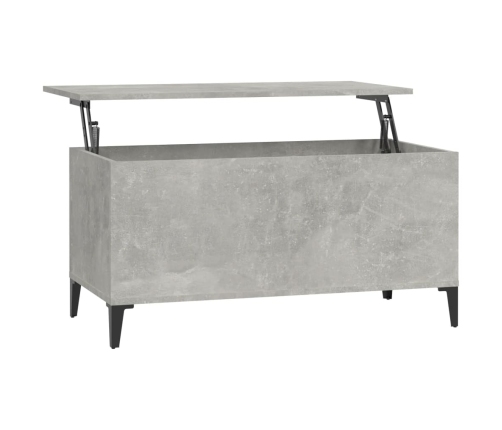 Mesa de centro madera contrachapada gris hormigón 90x44,5x45 cm