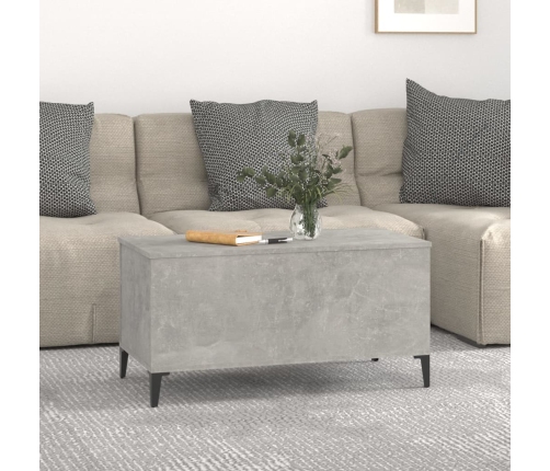 Mesa de centro madera contrachapada gris hormigón 90x44,5x45 cm