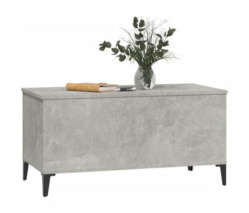 Mesa de centro madera contrachapada gris hormigón 90x44,5x45 cm