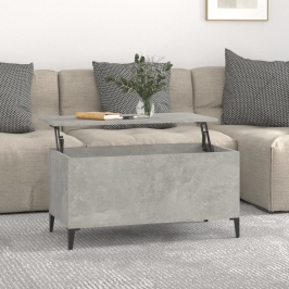 Mesa de centro madera contrachapada gris hormigón 90x44,5x45 cm