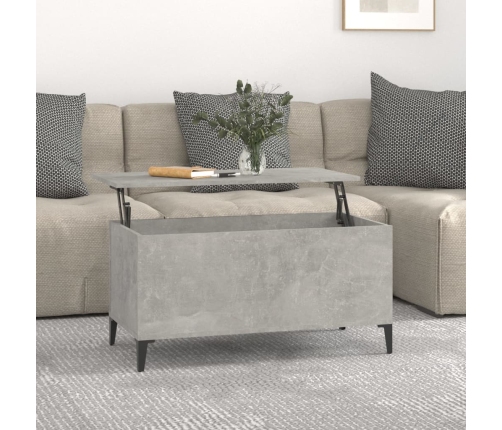 Mesa de centro madera contrachapada gris hormigón 90x44,5x45 cm