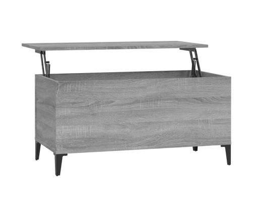 vidaXL Mesa de centro madera contrachapada gris Sonoma 90x44,5x45 cm