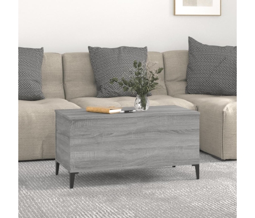 vidaXL Mesa de centro madera contrachapada gris Sonoma 90x44,5x45 cm