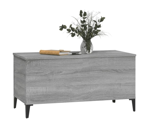 vidaXL Mesa de centro madera contrachapada gris Sonoma 90x44,5x45 cm