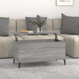 Mesa de centro madera contrachapada gris Sonoma 90x44,5x45 cm