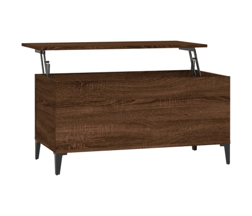 vidaXL Mesa de centro madera contrachapada roble marrón 90x44,5x45 cm