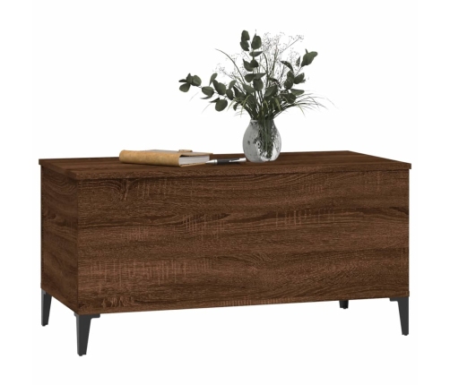 vidaXL Mesa de centro madera contrachapada roble marrón 90x44,5x45 cm