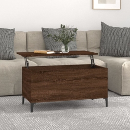 Mesa de centro madera contrachapada roble marrón 90x44,5x45 cm