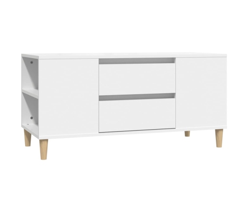 Mueble para TV madera contrachapada blanco 102x44,5x50 cm