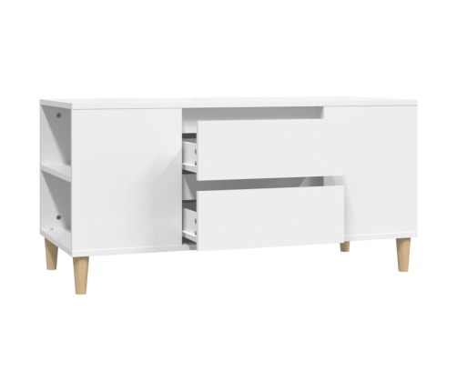 Mueble para TV madera contrachapada blanco 102x44,5x50 cm