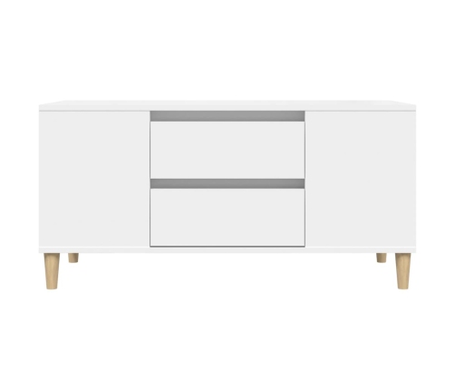 Mueble para TV madera contrachapada blanco 102x44,5x50 cm