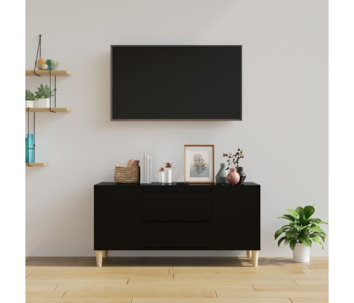 Mueble para TV madera contrachapada negro 102x44,5x50 cm