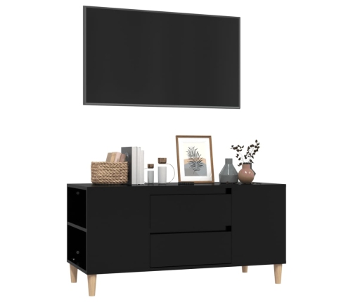 Mueble para TV madera contrachapada negro 102x44,5x50 cm