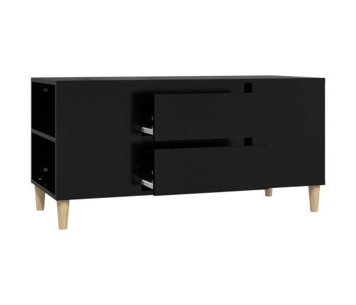 Mueble para TV madera contrachapada negro 102x44,5x50 cm