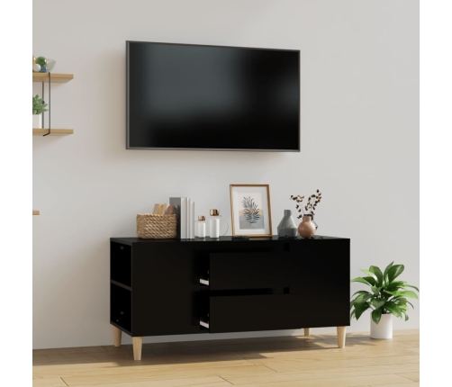 Mueble para TV madera contrachapada negro 102x44,5x50 cm