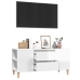 Mueble de TV madera contrachapada blanco brillo 102x44,5x50 cm