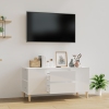 Mueble de TV madera contrachapada blanco brillo 102x44,5x50 cm