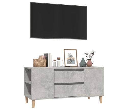 Mueble de TV madera contrachapada gris hormigón 102x44,5x50 cm