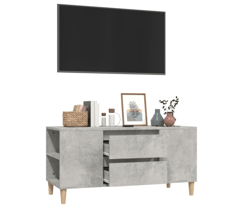 Mueble de TV madera contrachapada gris hormigón 102x44,5x50 cm