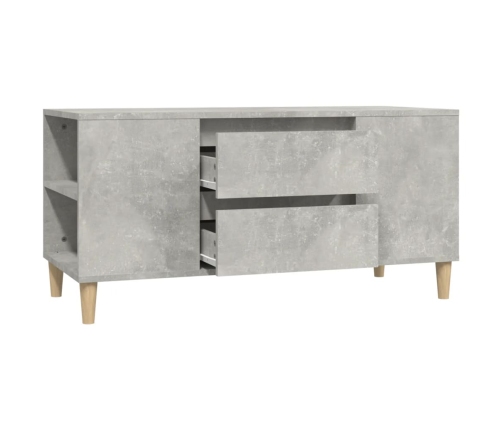 Mueble de TV madera contrachapada gris hormigón 102x44,5x50 cm