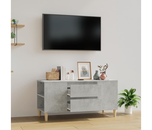 Mueble de TV madera contrachapada gris hormigón 102x44,5x50 cm