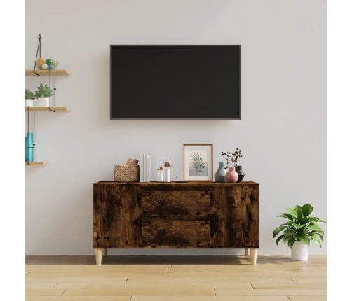 Mueble de TV madera contrachapada roble ahumado 102x44,5x50 cm