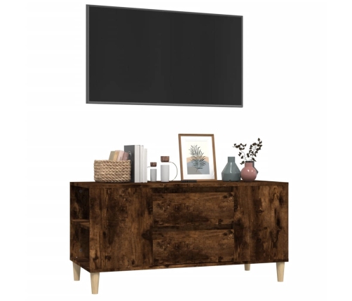 Mueble de TV madera contrachapada roble ahumado 102x44,5x50 cm