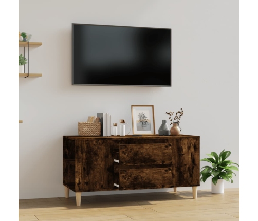 Mueble de TV madera contrachapada roble ahumado 102x44,5x50 cm