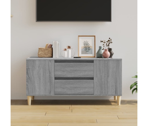 Mueble de TV madera contrachapada gris Sonoma 102x44,5x50 cm