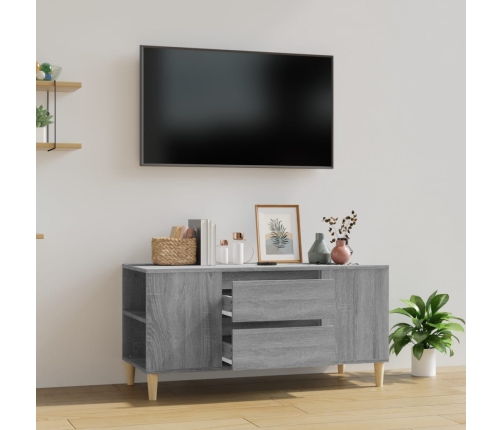 Mueble de TV madera contrachapada gris Sonoma 102x44,5x50 cm