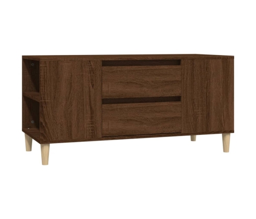 Mueble para TV madera contrachapada marrón roble 102x44,5x50 cm