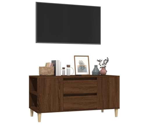 Mueble para TV madera contrachapada marrón roble 102x44,5x50 cm