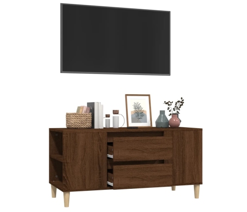 Mueble para TV madera contrachapada marrón roble 102x44,5x50 cm