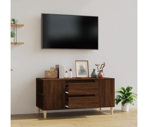 Mueble para TV madera contrachapada marrón roble 102x44,5x50 cm