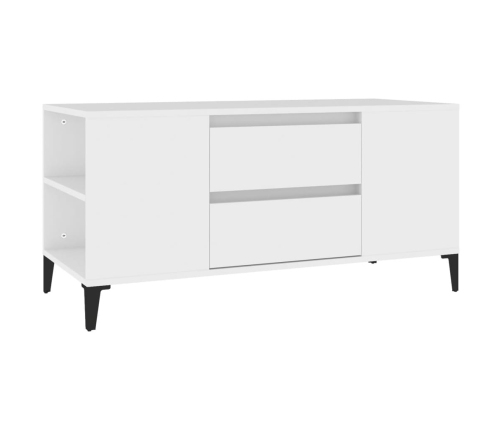 vidaXL Mueble para TV madera contrachapada blanco 102x44,5x50 cm