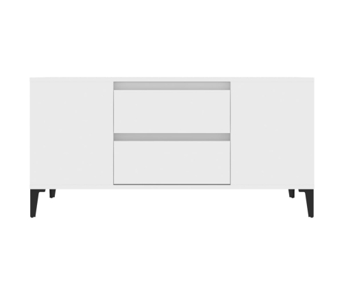 vidaXL Mueble para TV madera contrachapada blanco 102x44,5x50 cm