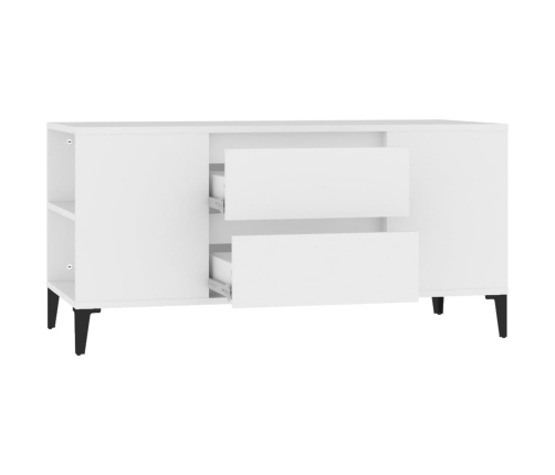 vidaXL Mueble para TV madera contrachapada blanco 102x44,5x50 cm