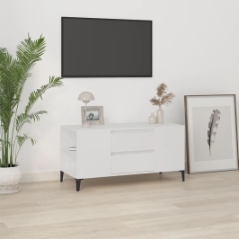 Mueble para TV madera contrachapada blanco 102x44,5x50 cm