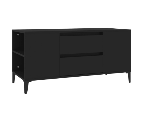 vidaXL Mueble para TV madera contrachapada negro 102x44,5x50 cm