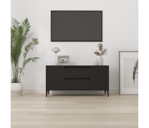 Mueble para TV madera contrachapada negro 102x44,5x50 cm