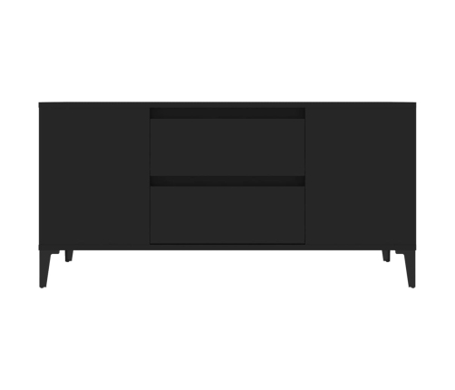 vidaXL Mueble para TV madera contrachapada negro 102x44,5x50 cm