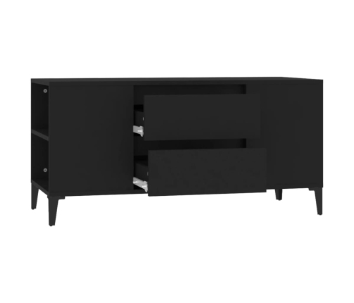 vidaXL Mueble para TV madera contrachapada negro 102x44,5x50 cm