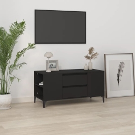 Mueble para TV madera contrachapada negro 102x44,5x50 cm