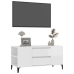 vidaXL Mueble de TV madera contrachapada blanco brillo 102x44,5x50 cm