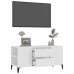 vidaXL Mueble de TV madera contrachapada blanco brillo 102x44,5x50 cm