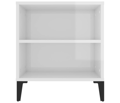 vidaXL Mueble de TV madera contrachapada blanco brillo 102x44,5x50 cm