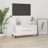 Mueble de TV madera contrachapada blanco brillo 102x44,5x50 cm