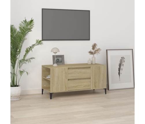 Mueble para TV madera contrachapada roble Sonoma 102x44,5x50 cm